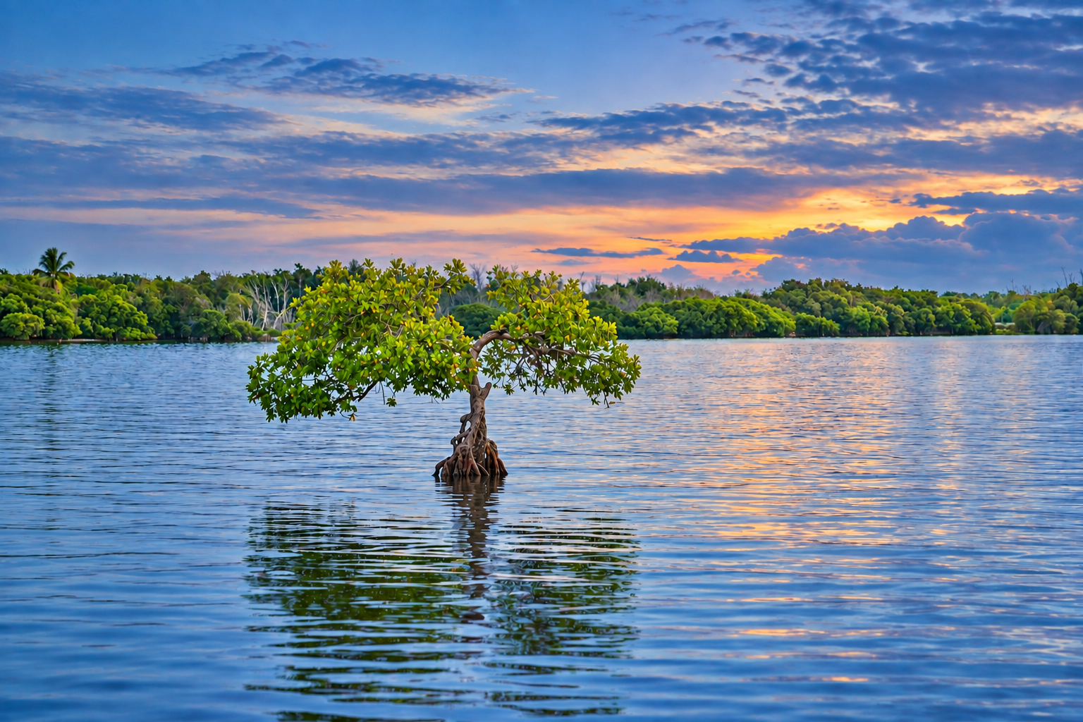 Mangrove tree at sunset, Southwest Florida
